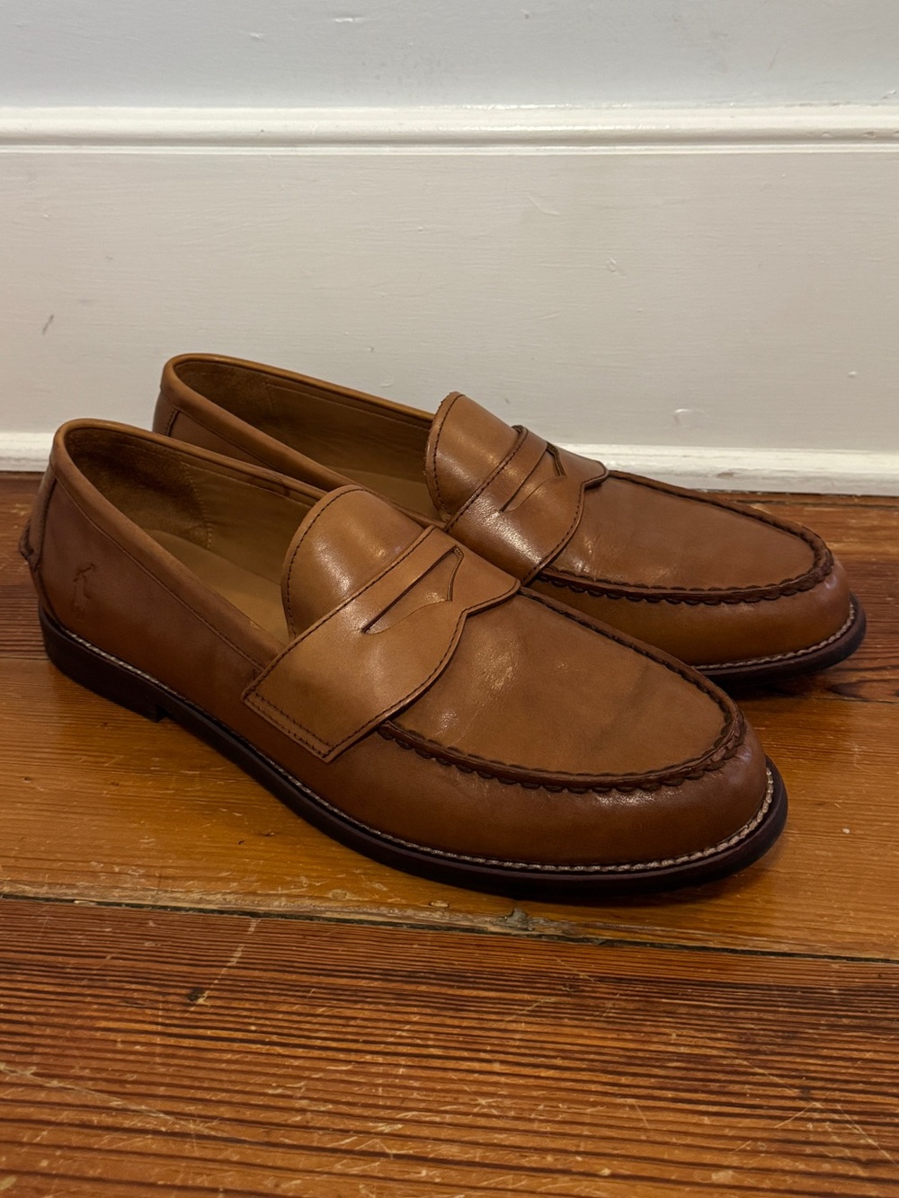 Polo Ralph Lauren Alston Penny Loafers Brown Leather Men's size 12
